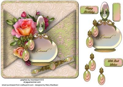 Perfume and Jewels Mock Wrap Card Front