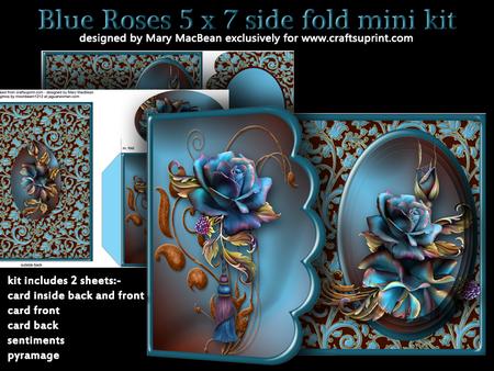 Blue Roses 5x7 Side Fold Mini Kit