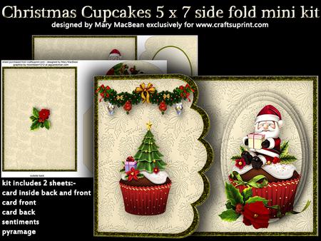 Christmas Cupcakes 5x7 Side Fold Mini Kit