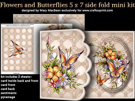 Flowers and Butterflies 5x7 Side Fold Mini Kit