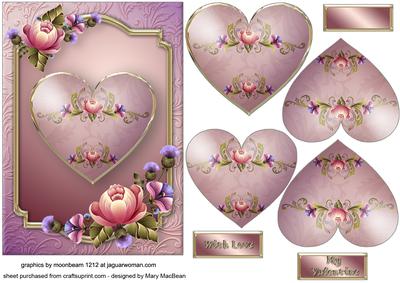 Hearts and Roses - Pink