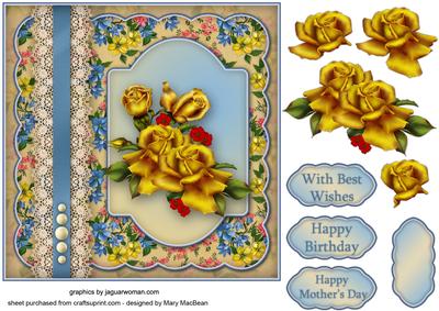Golden Roses, Lace and Pearls