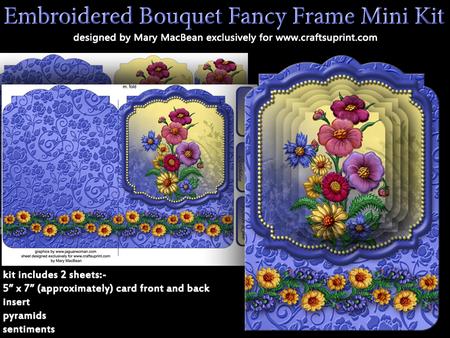 Embroidered Bouquet Fancy Frame Mini Kit