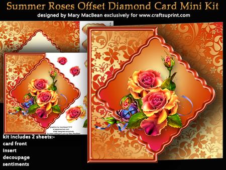 Summer Roses Offset Diamond Card Mini Kit