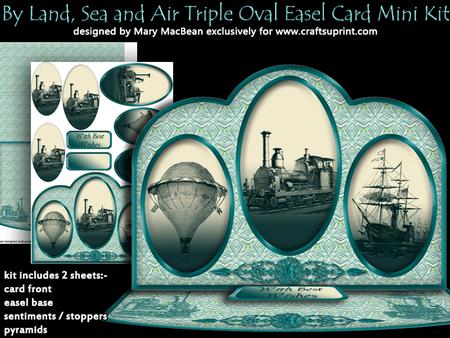 By Land, Sea and Air Triple Oval Easel Card Mini Kit