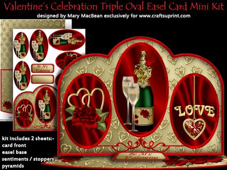 Valentine's Celebration Triple Oval Easel Card Mini Kit