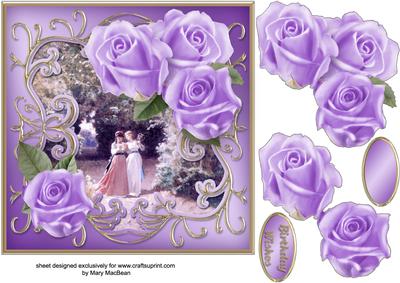 Roses in the Park Decoupage Card Front