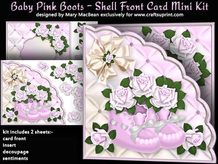 Baby Pink Boots - Shell Front Card Mini Kit