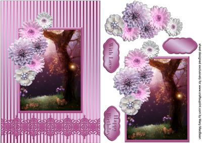 In the Woods Decoupage Card Front