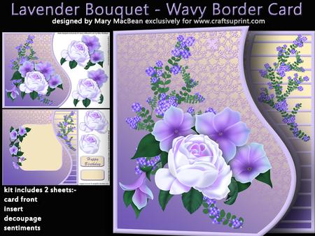 Lavender Bouquet - Wavy Border Card Mini Kit