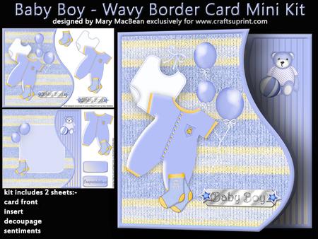 Baby Boy - Wavy Border Card Mini Kit