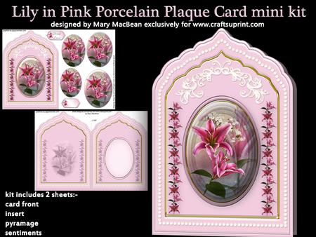 Lilies in Pink Porcelain Plaque Card Mini Kit