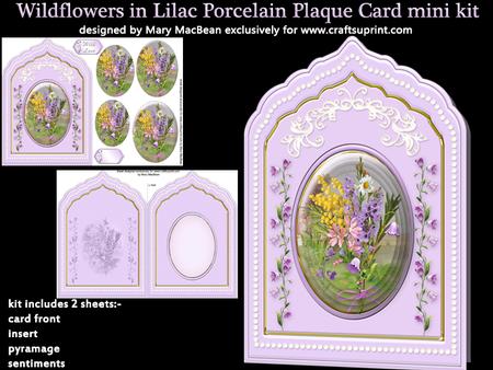 Wildflowers in Lilac Porcelain Plaque Card Mini Kit