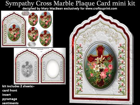 Sympathy Cross Marble Plaque Card Mini Kit