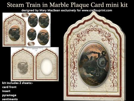 Steam Train in Marble Plaque Card Mini Kit