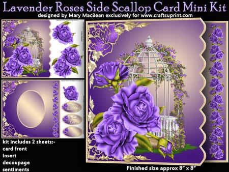 Lavender Roses Side Scallop Card Mini Kit
