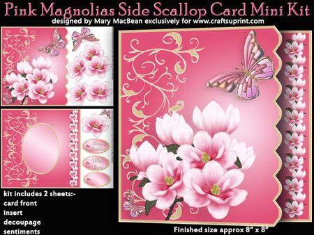 Pink Magnolias Side Scallop Card Mini Kit