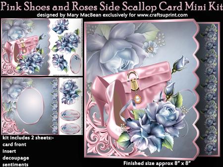 Pink Shoes and Roses Side Scallop Card Mini Kit