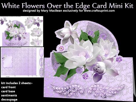 White Flowers Over the Edge Card Mini Kit