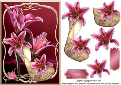 Lily Shoe Decoupage Card