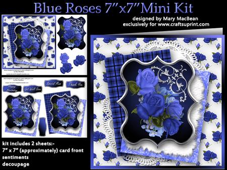 Blue Roses 7" x 7" Mini Kit