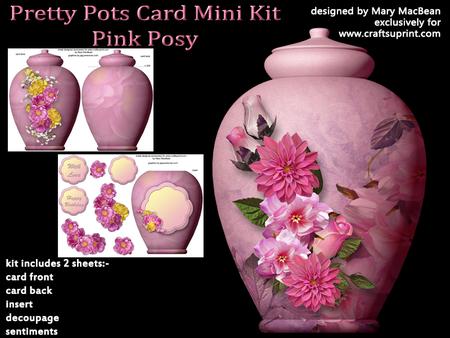 Pretty Pots Card Mini Kit - Pink Posy