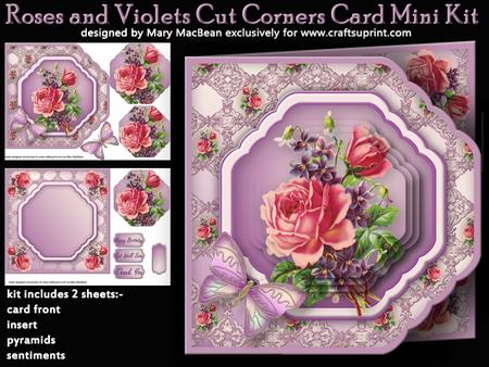 Roses and Violets Cut Corners Card Mini Kit