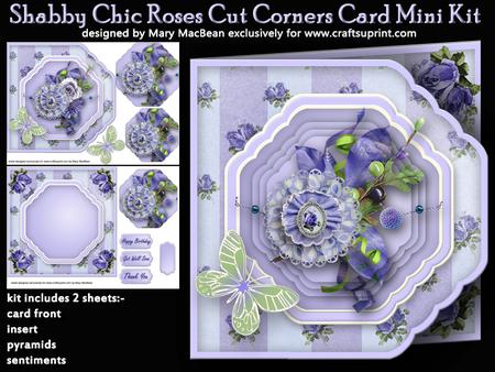 Shabby Chic Roses Cut Corners Card Mini Kit