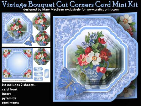 Vintage Bouquet Cut Corner Card Mini Kit