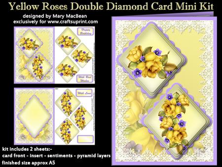 Yellow Roses Double Diamond Card Mini Kit