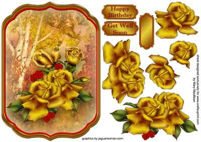 Golden Roses Shaped Topper