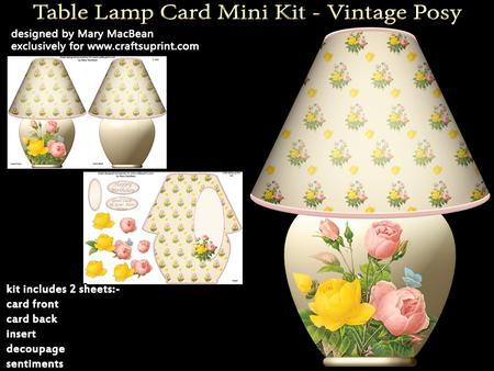Table Lamp Card Mini Kit - Vintage Posy