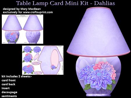 Table Lamp Card Mini Kit - Dahlias