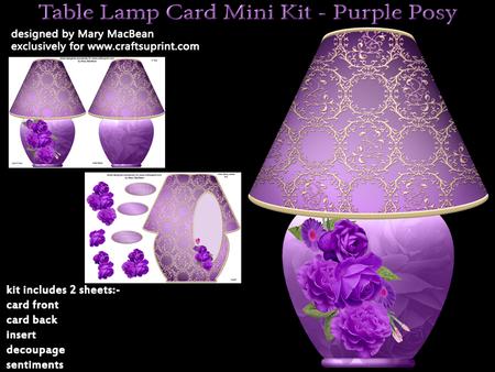 Table Lamp Card Mini Kit - Purple Posy