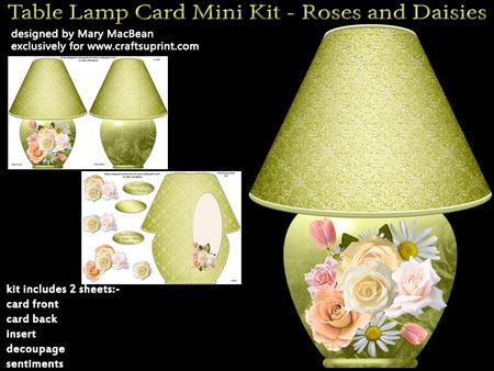 Table Lamp Card Mini Kit - Roses and Daisies
