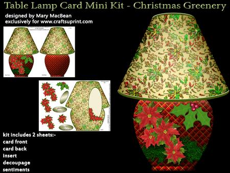 Table Lamp Card Mini Kit - Christmas Greenery