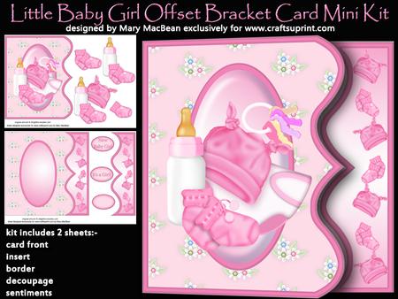 Little Baby Girl Offset Bracket Card Mini Kit