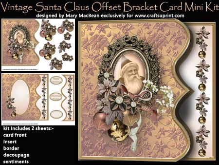 Vintage Santa Claus Offset Bracket Card Mini Kit