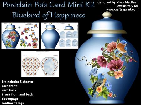 Porcelain Pots Card Mini Kit - Bluebird of Happiness