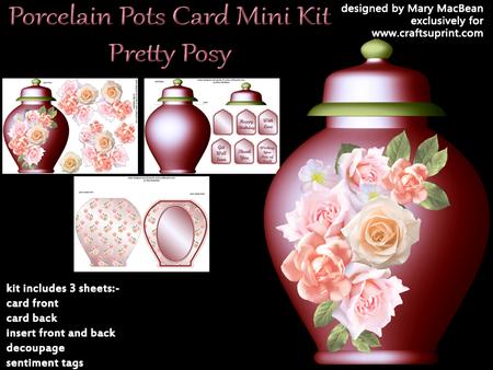 Porcelain Pots Card Mini Kit - Pretty Posy