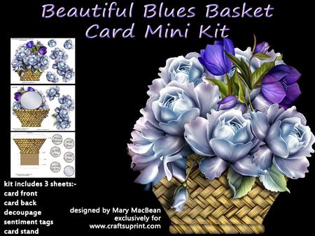 Beautiful Blues Basket Card Mini Kit