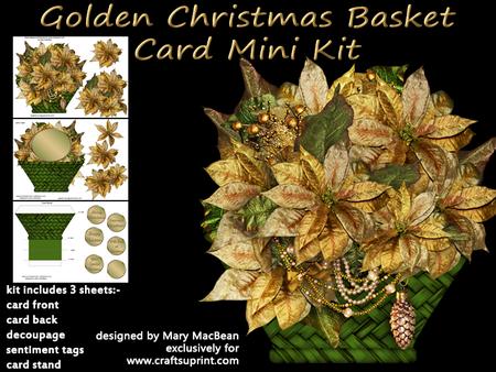 Golden Christmas Basket Card Mini Kit