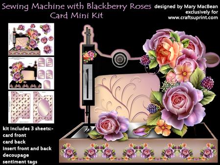 Sewing Machine with Blackberry Roses Mini Kit
