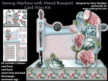 Sewing Machine with Mixed Bouquet Mini Kit