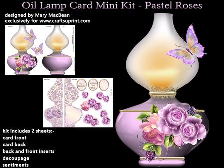 Oil Lamp Card Mini Kit - Pastel Roses