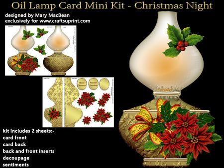 Oil Lamp Card Mini Kit - Christmas Night