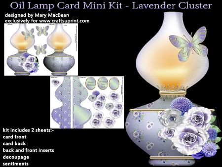 Oil Lamp Card Mini Kit - Lavender Cluster