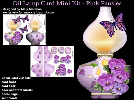 Oil Lamp Card Mini Kit - Pink Pansies