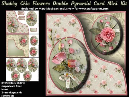 Shabby Chic Flowers Double Pyramid Card Mini Kit