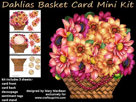 Dahlias Basket Card Mini Kit